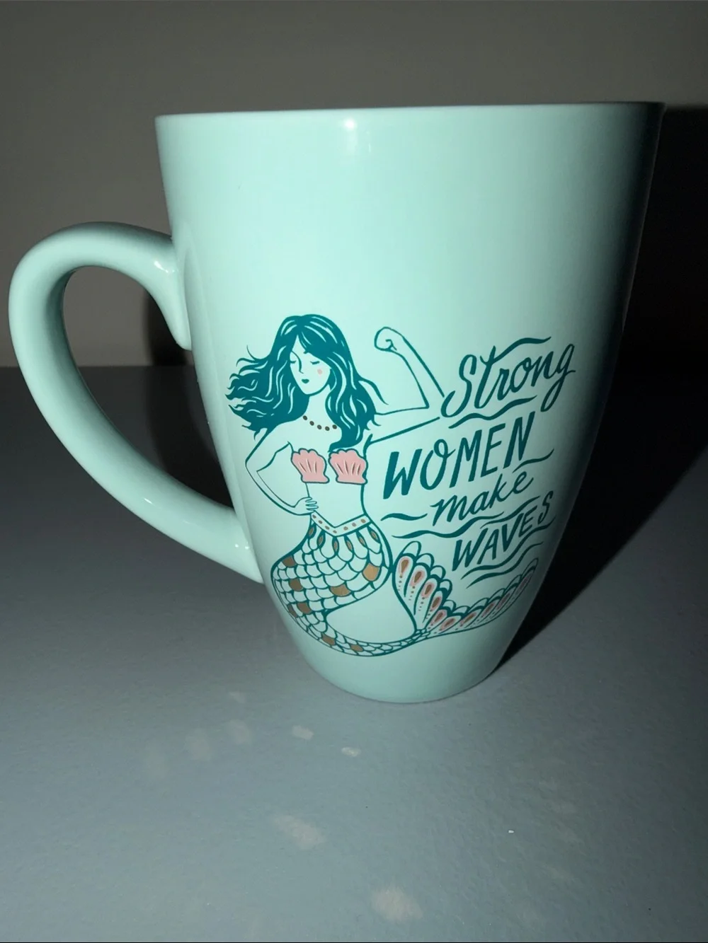 Paper Source “Strong Women Make Waves” Mint Ceramic Mug